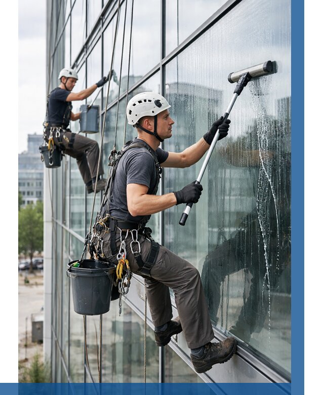 Мойка витражей альпинистами в Александрове от 750 р. под ключ|ВЫСОТНИК-Лкн