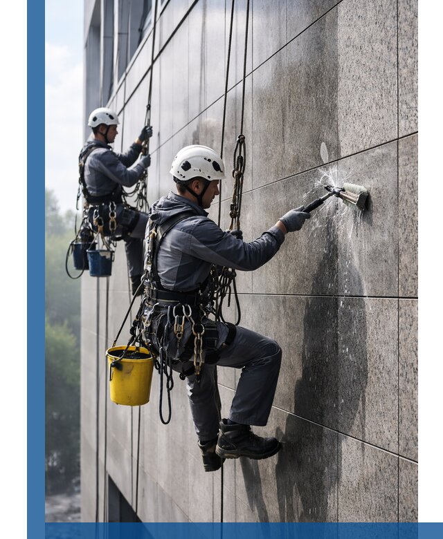 Профессиональная мойка фасада из керамогранита в Александрове