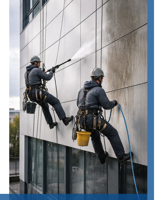 Мойка фасада из композита в Александрове по цене от 321 р. | ВЫСОТНИК-Лкн