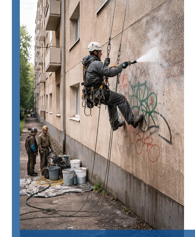 Удаление граффити с фасада в Александрове без следов и повреждений