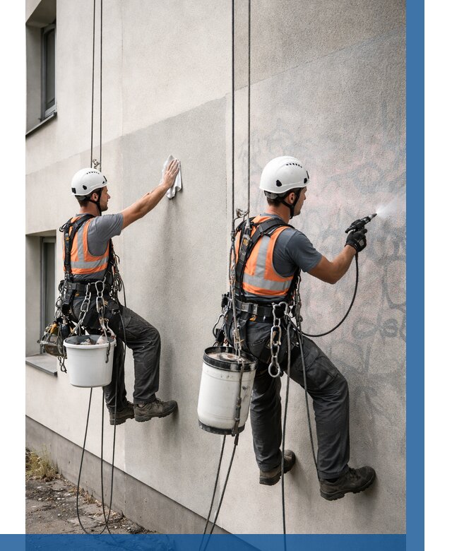 Антиграффити покрытие фасада в Александрове от 643 р. | ВЫСОТНИК-Лкн