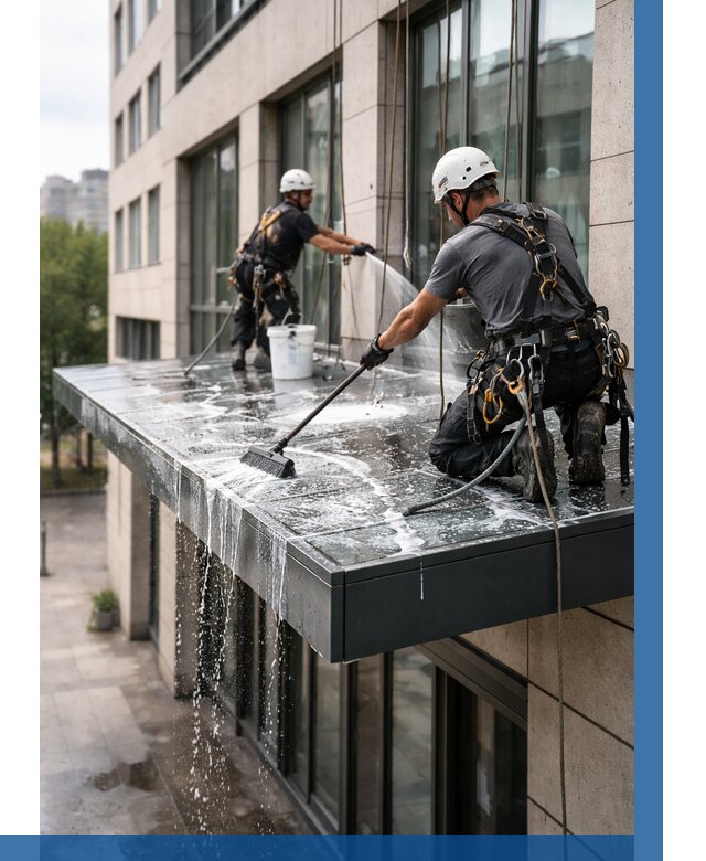 Мойка козырьков и навесов в Александрове от 3749 р. | ВЫСОТНИК-Лкн