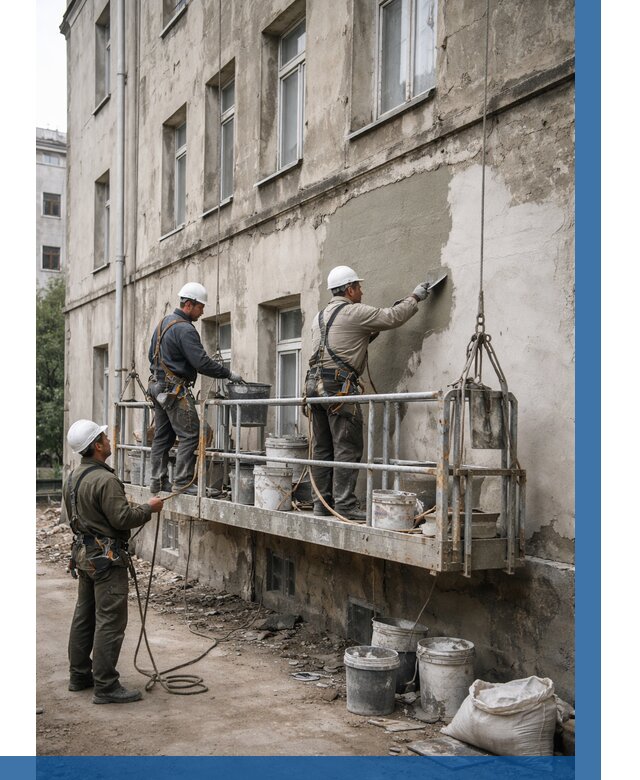 Капитальный ремонт фасада в Александрове от 4499 р. | ВЫСОТНИК-Лкн