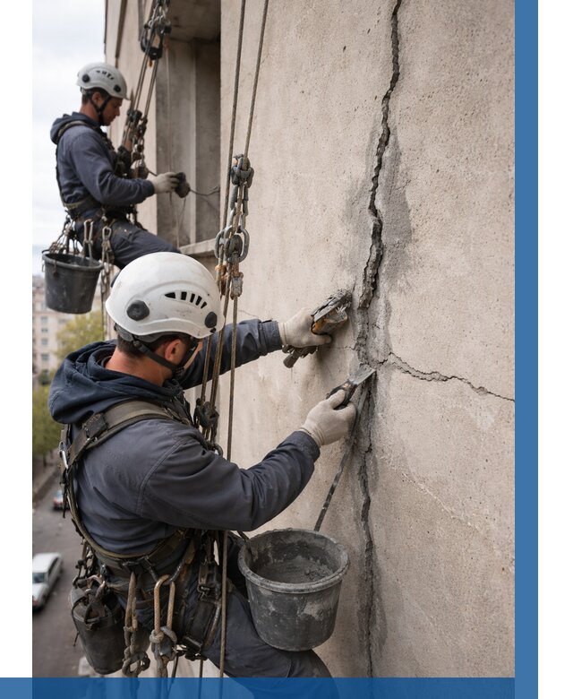 Заделка трещин на фасаде в Александрове от 964 р. | ВЫСОТНИК-Лкн