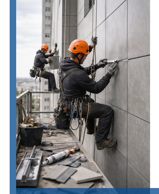 Профессиональный ремонт фасада из керамогранита в Александрове