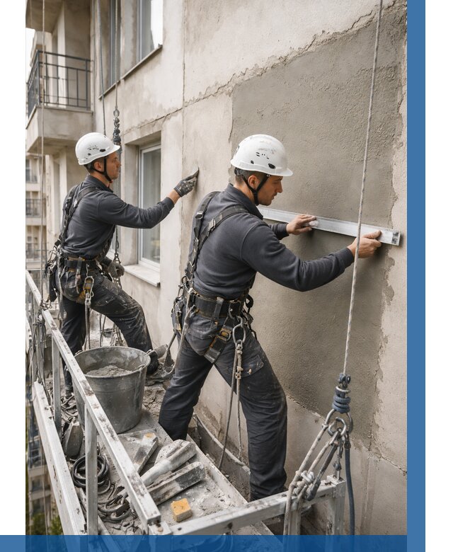 Штукатурка фасада на высоте в Александрове от 964 р. | ВЫСОТНИК-Лкн