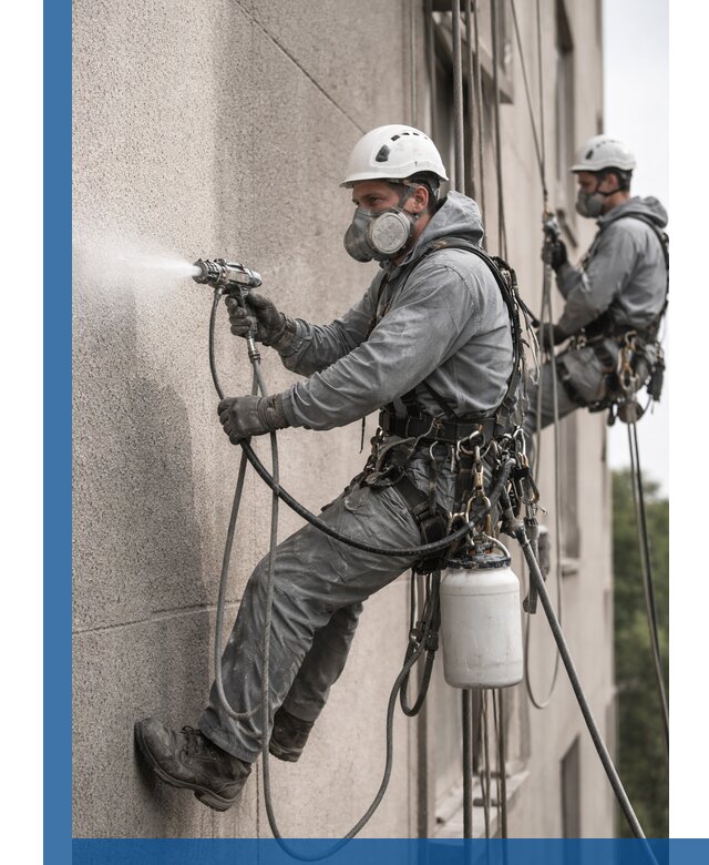 Безвоздушная покраска фасадов зданий в Александрове профессионально