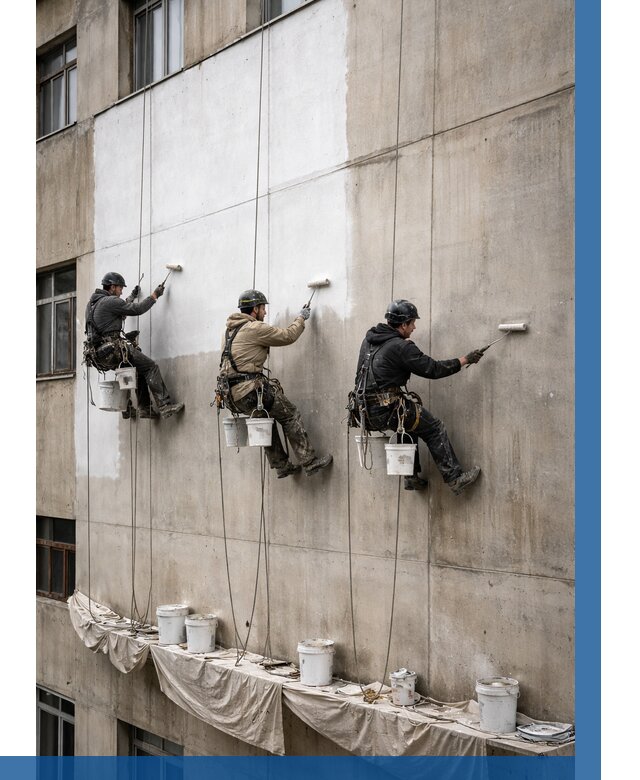 Покраска бетонного фасада в Александрове от 375 р за м2 | ВЫСОТНИК-Лкн