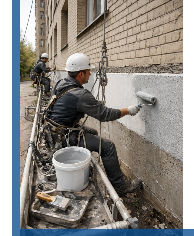 Окраска цоколя здания в Александрове профессионально и надежно