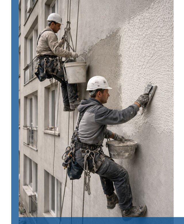 Нанесение декоративной штукатурки короед на фасад в Александрове