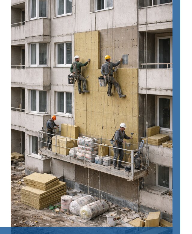 Утепление фасада минватой в Александрове от 1607 р. | ВЫСОТНИК-Лкн