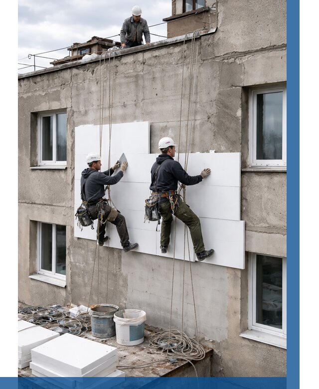 Утепление фасада пенополистиролом в Александрове от 1928 р. | ВЫСОТНИК-Лкн