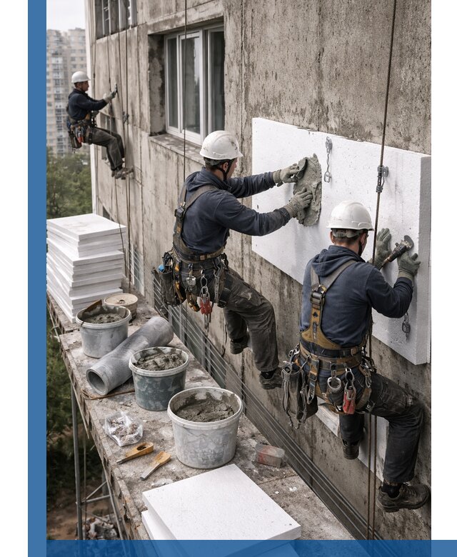 Утепление фасада пенополистиролом в Александрове под ключ