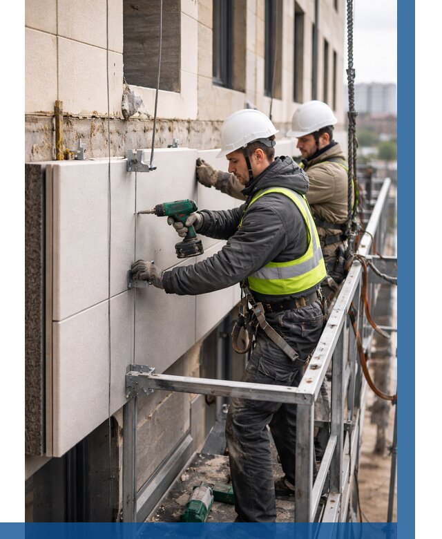 Монтаж фасадных термопанелей в Александрове от 1607 р. | ВЫСОТНИК-Лкн