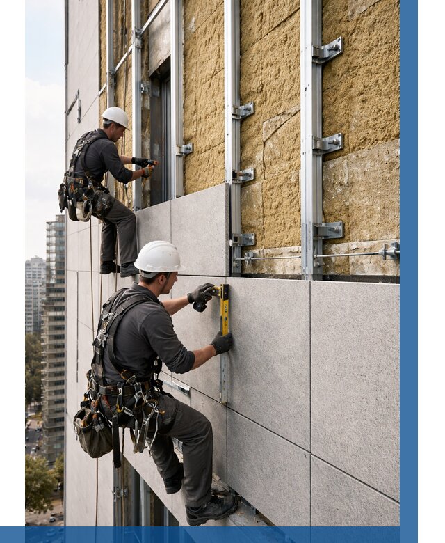 Монтаж вентилируемого фасада в Александрове от 3749 р. | ВЫСОТНИК-Лкн