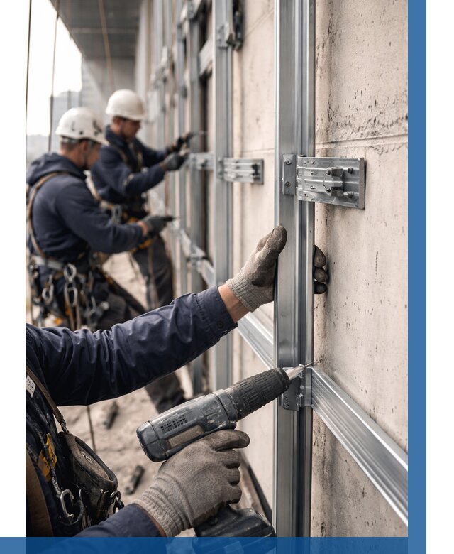 Монтаж подсистемы вентфасада в Александрове от 910 р. | ВЫСОТНИК-Лкн