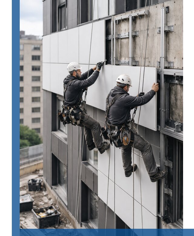 Монтаж композитных панелей фасада в Александрове под ключ