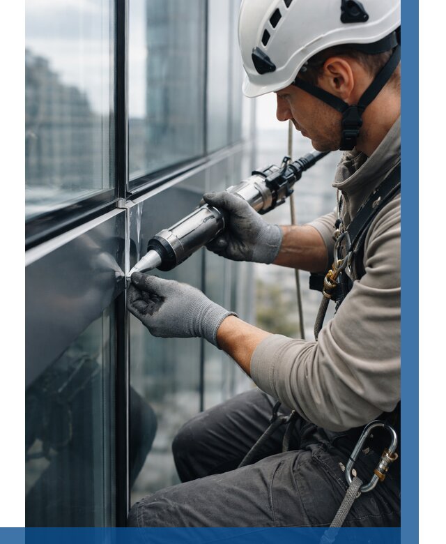 Герметизация стыков витража в Александрове от 1285 р. | ВЫСОТНИК-Лкн