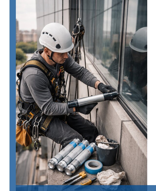 Герметизация стыков витража в Александрове для герметичных фасадов