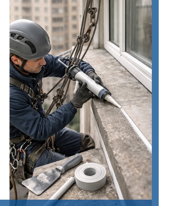 Герметизация балконного козырька в Александрове от 4820 р. | ВЫСОТНИК-Лкн