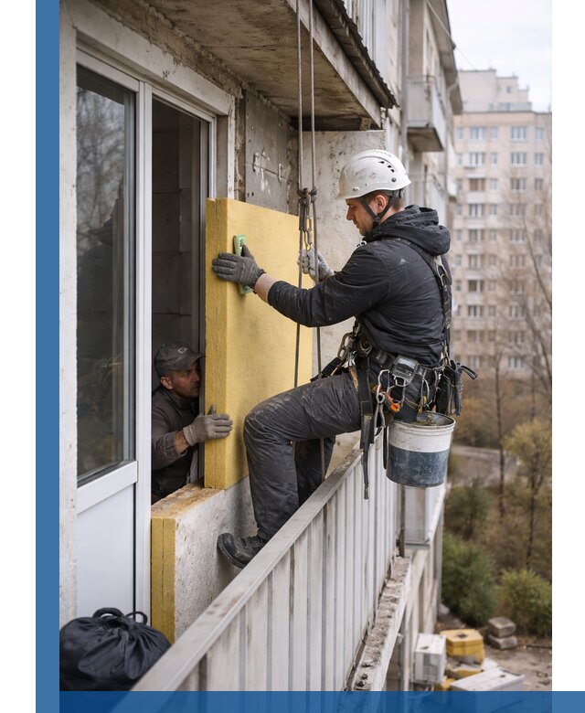 Профессиональное утепление балкона снаружи в Александрове под ключ