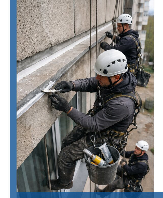 Герметизация примыкания балкона в Александрове под ключ с гарантией