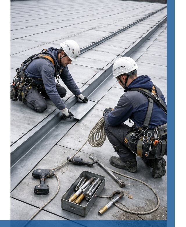 Ремонт фальцевой кровли в Александрове от 750 р. | ВЫСОТНИК-Лкн