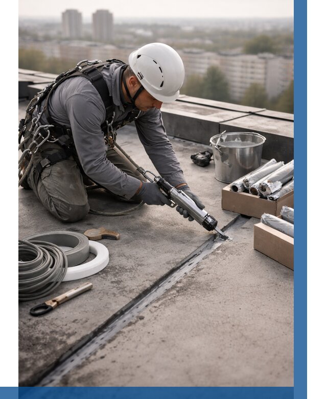 Герметизация швов кровли в Александрове от 482 р./м2 | ВЫСОТНИК-Лкн