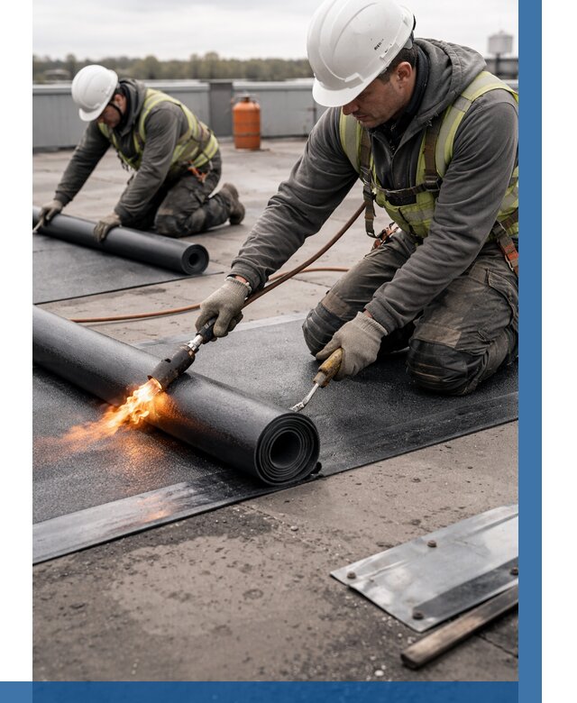 Монтаж наплавляемой кровли в Александрове от 910 р. — ВЫСОТНИК-Лкн