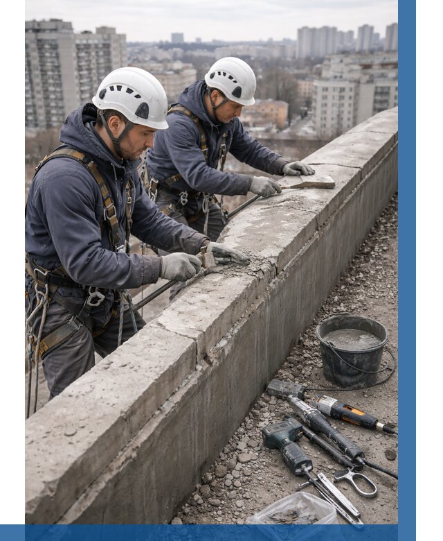 Ремонт парапета на кровле в Александрове от 1607 р. | ВЫСОТНИК-Лкн