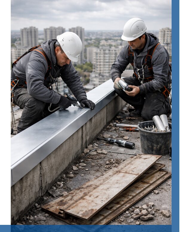 Замена парапетных крышек под ключ в Александрове от 1285 р. | ВЫСОТНИК-Лкн