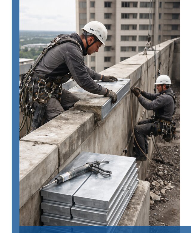 Замена парапетных крышек и установка новых в Александрове