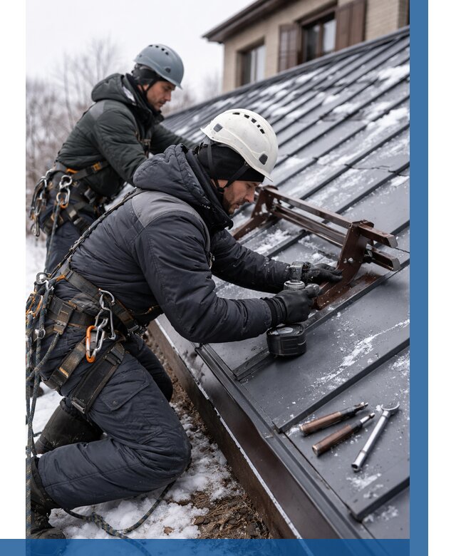 Монтаж снегозадержателей в Александрове от 482 р. | ВЫСОТНИК-Лкн