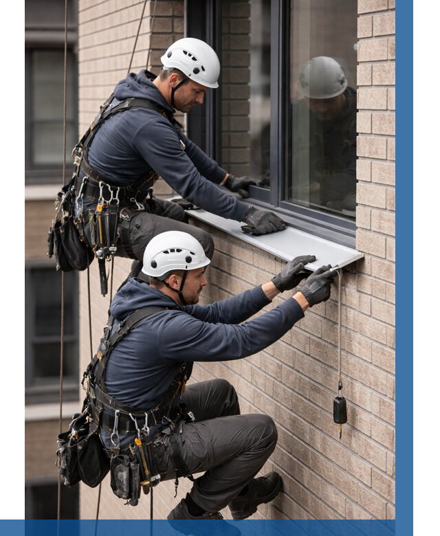 Монтаж оконных отливов под ключ в Александрове от 3749 р. | ВЫСОТНИК-Лкн