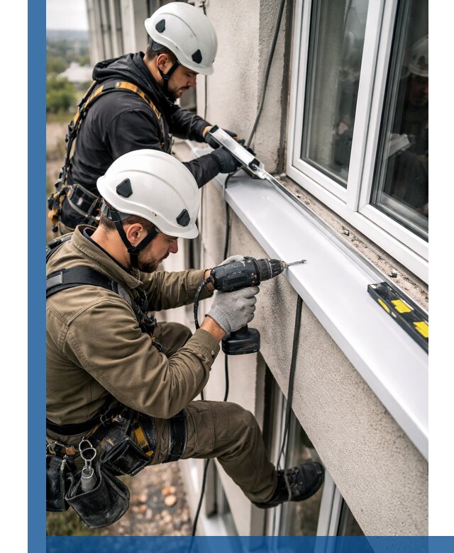 Профессиональный монтаж оконных отливов и отведения воды в Александрове