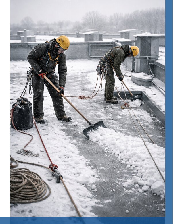 Очистка крыши от снега в Александрове от 8033 р. | ВЫСОТНИК-Лкн