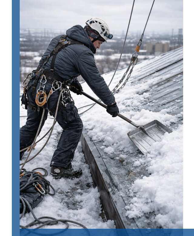 Профессиональная очистка кровли от снега и наледи в Александрове