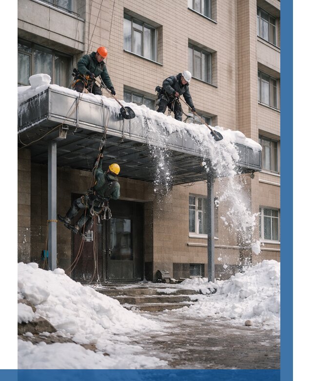 Очистка козырьков от снега в Александрове от 3749 р. | ВЫСОТНИК-Лкн