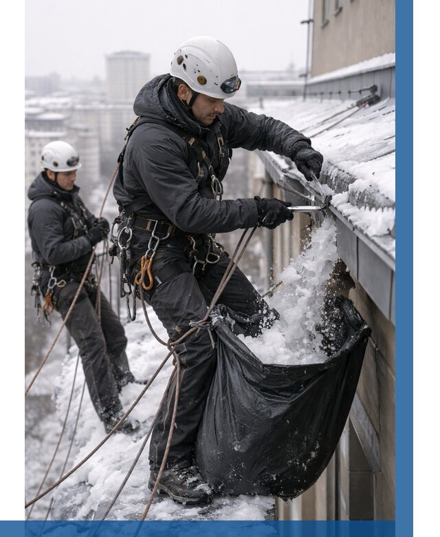 Аварийная очистка крыши в Александрове под ключ от 321 р. | ВЫСОТНИК-Лкн