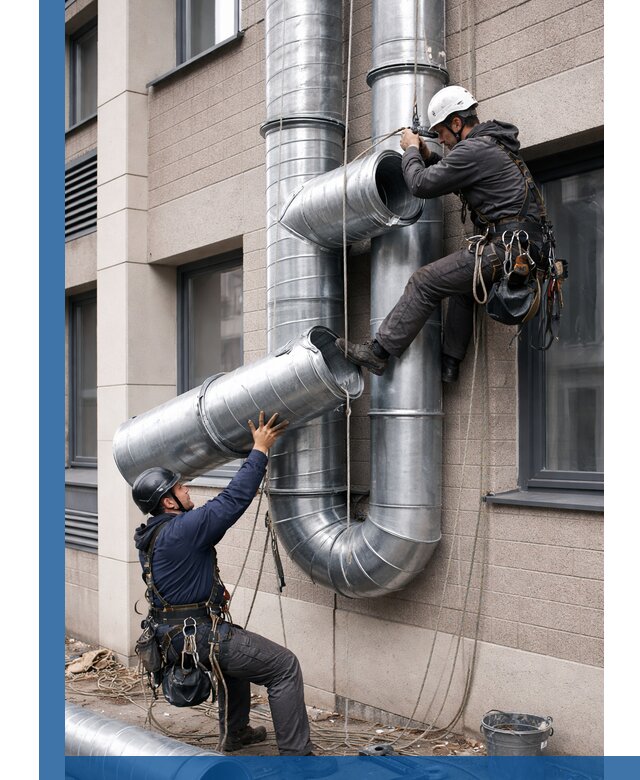 Монтаж фасадных воздуховодов в Александрове с герметизацией и крепежом