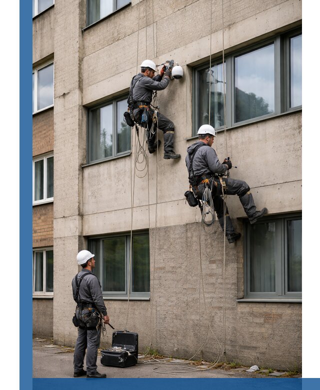 Монтаж фасадных камер видеонаблюдения в Александрове под ключ
