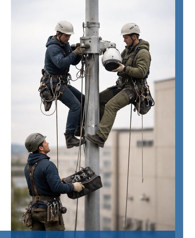 Установка видеокамер на мачте в Александрове от 9104 р. | ВЫСОТНИК-Лкн