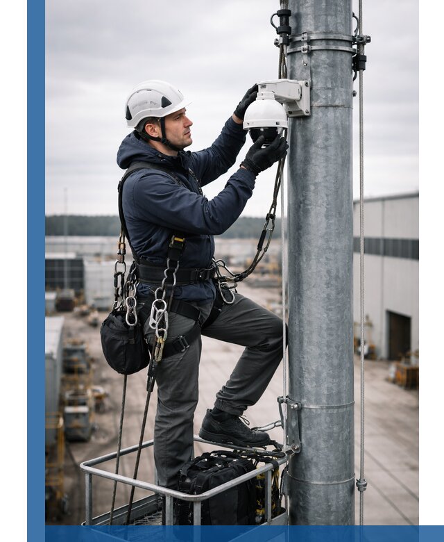 Профессиональная установка видеокамер на мачте в Александрове