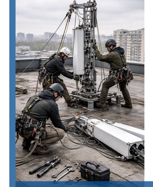 Демонтаж антенн на крыше зданий в Александрове с гарантией