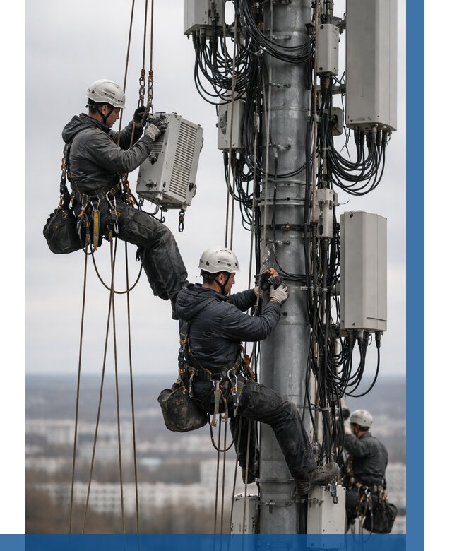 Монтаж оборудования связи на мачте в Александрове от 8033 р. | ВЫСОТНИК-Лкн