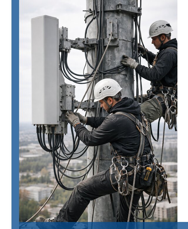 Монтаж оборудования связи на мачте в Александрове с пусконаладкой