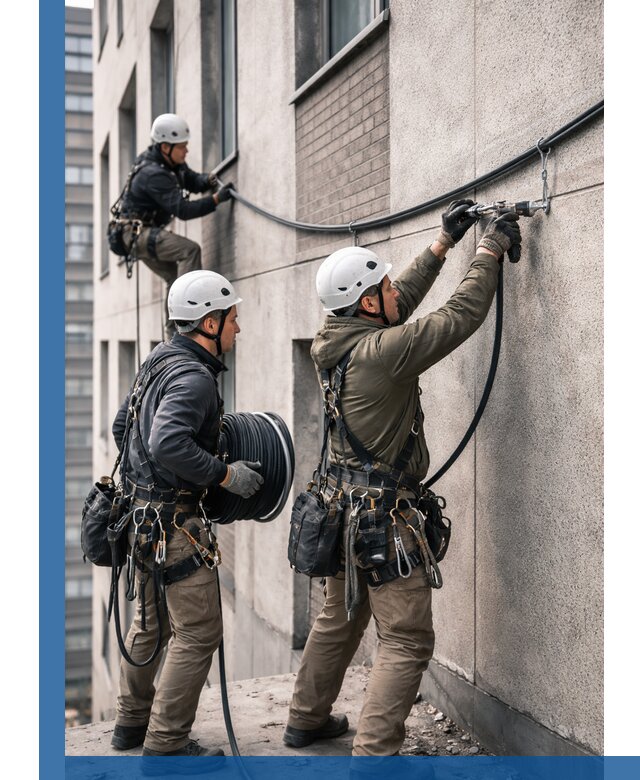 Прокладка кабеля по фасаду в Александрове, профессиональный монтаж