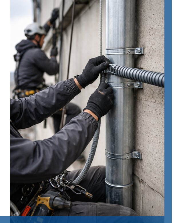 Монтаж гофры для кабеля в Александрове от 321 р. | ВЫСОТНИК-Лкн