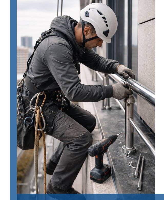 Монтаж ограждений на высоте в Александрове для зданий и конструкций