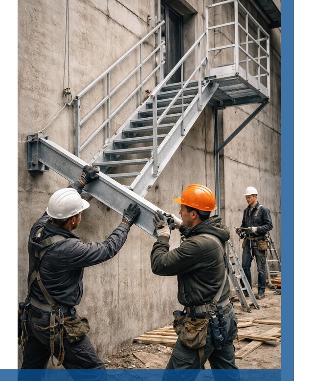 Монтаж металлических лестниц в Александрове от 16067 р. | ВЫСОТНИК-Лкн